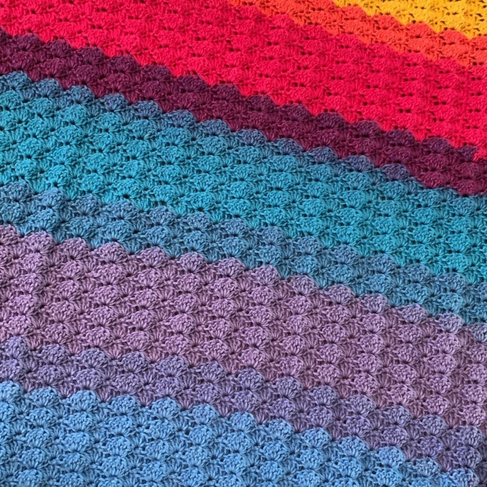 NEW Colorful Crochet Baby Blanket - Picture 2 of 2